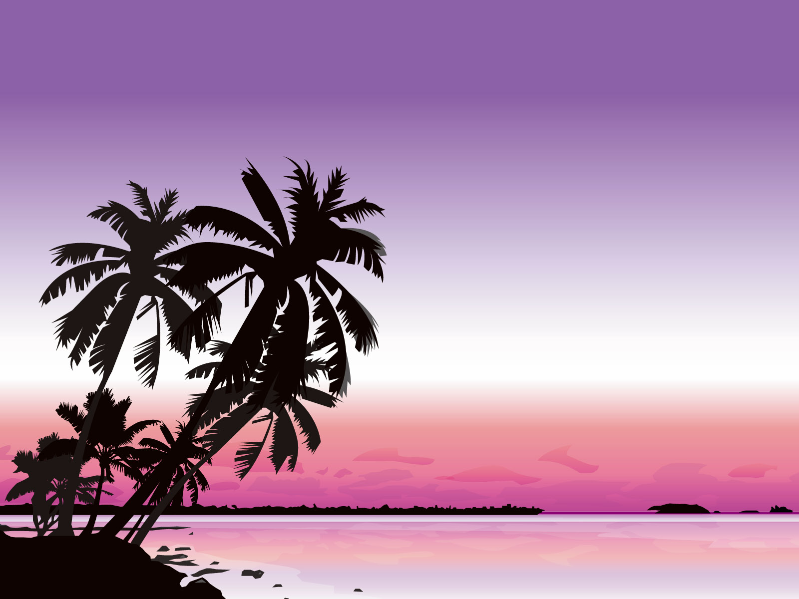 Cartoon Landscape Wallpaper - Beach Vector - HD Wallpaper 