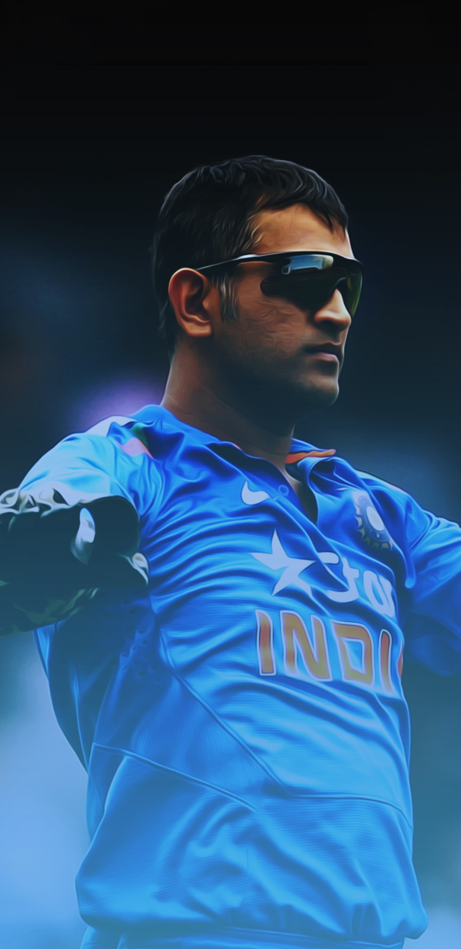 Mahendra Singh Dhoni Phone Wallpaper - Ms Dhoni With Gloves - HD Wallpaper 