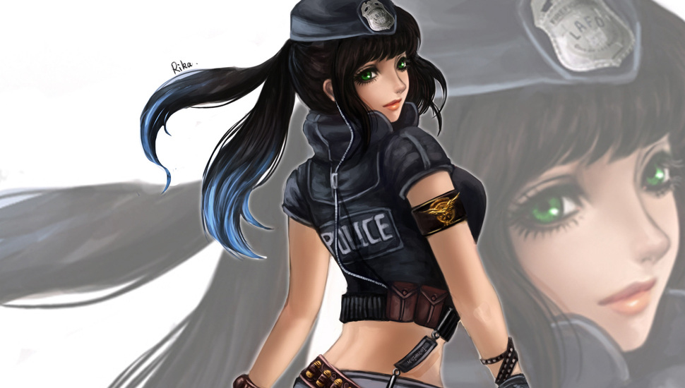 Police, Kiki May, Rikamello, Death Note, Art, Background, - Anime Girl Police - HD Wallpaper 