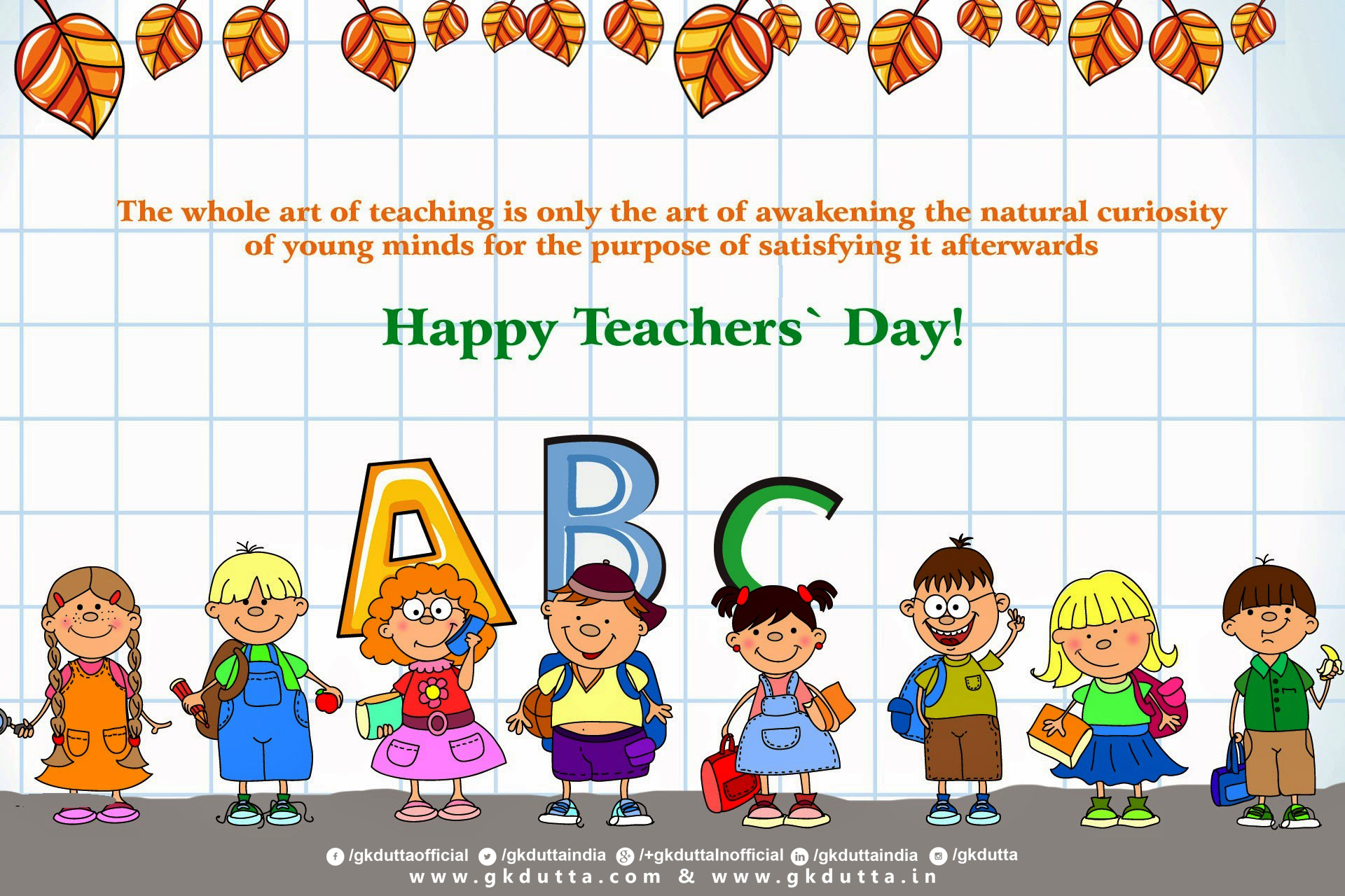 Happy Teachers Day Quotes Cartoon Kids Wallpaper - Powerpoint Teachers Day Background - HD Wallpaper 