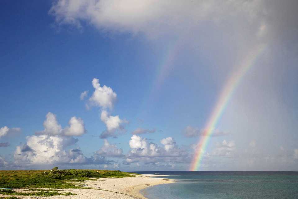Regenbogen Beach Landschaftlich - Bigger Your Storm The Brighter Your Rainbow - HD Wallpaper 