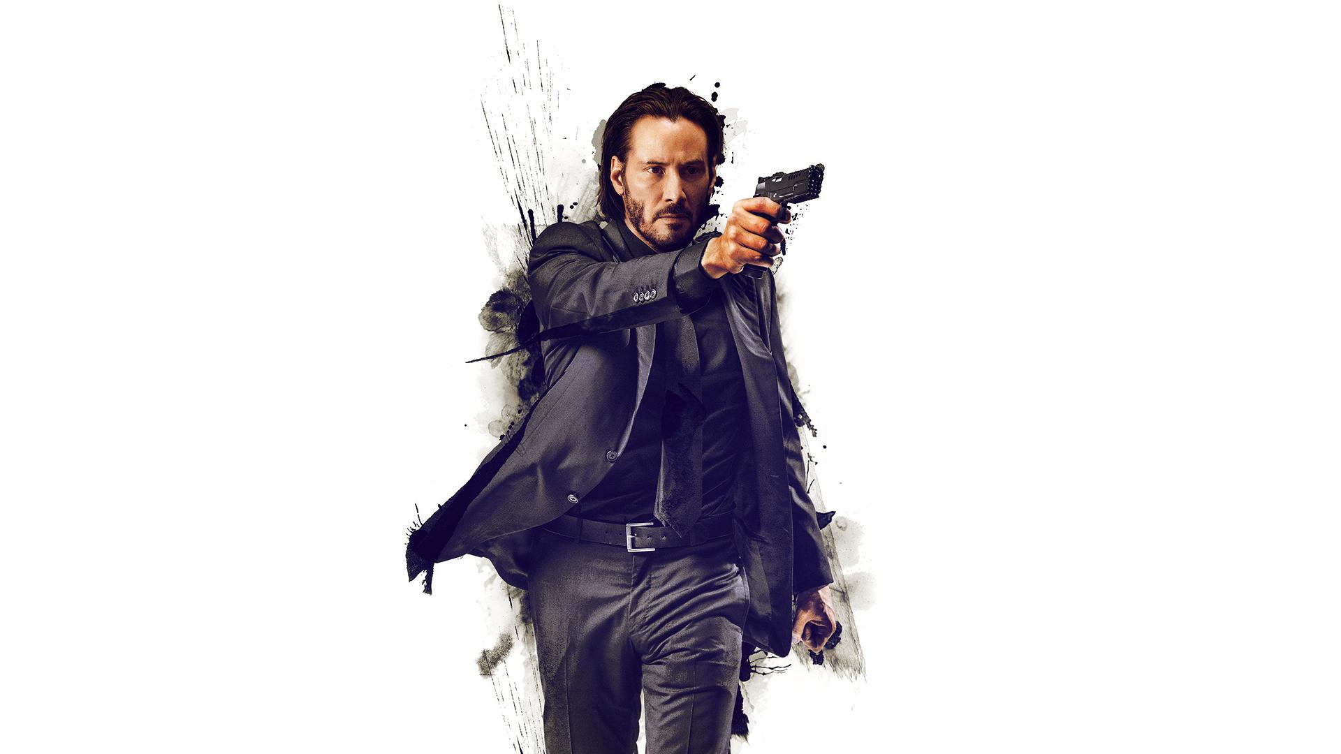 Hd Keanu Reeves With A Gun - HD Wallpaper 