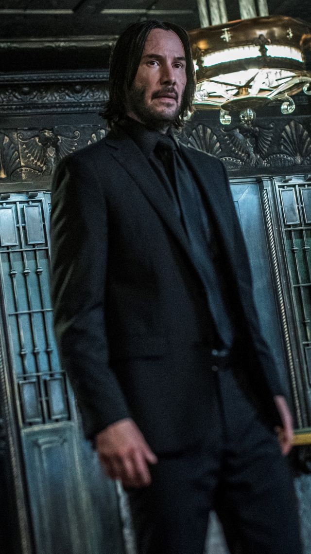 Keanu Reeves John Wick Black Suit - 640x1138 Wallpaper 