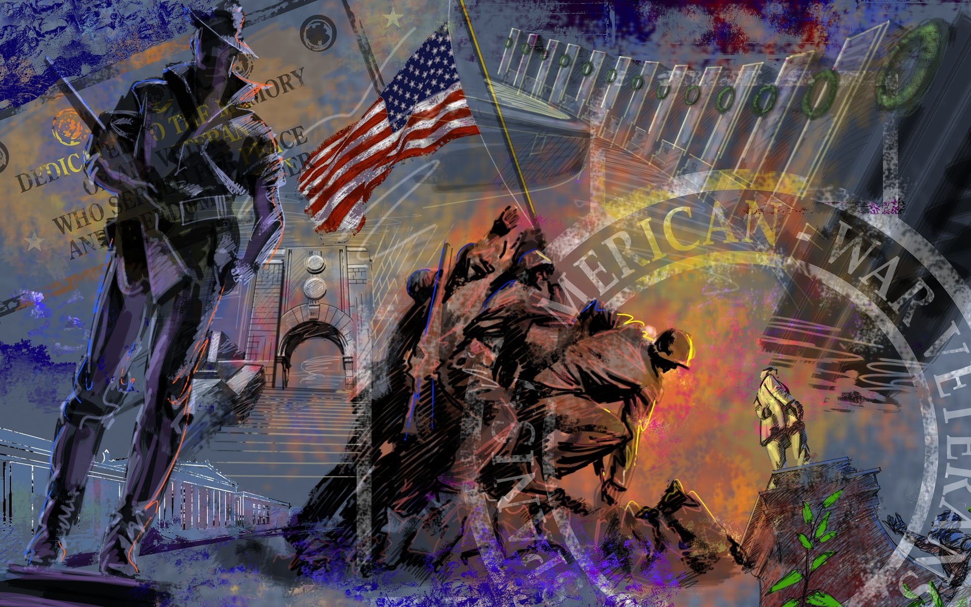 Independence Day Graffiti Street Art Painting Music - American Independence Day Painting - HD Wallpaper 