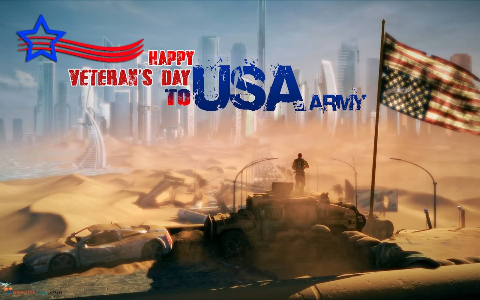 Happy Veterans Day To Usa Army Wallpaper - City Post Apocalyptic Wasteland - HD Wallpaper 