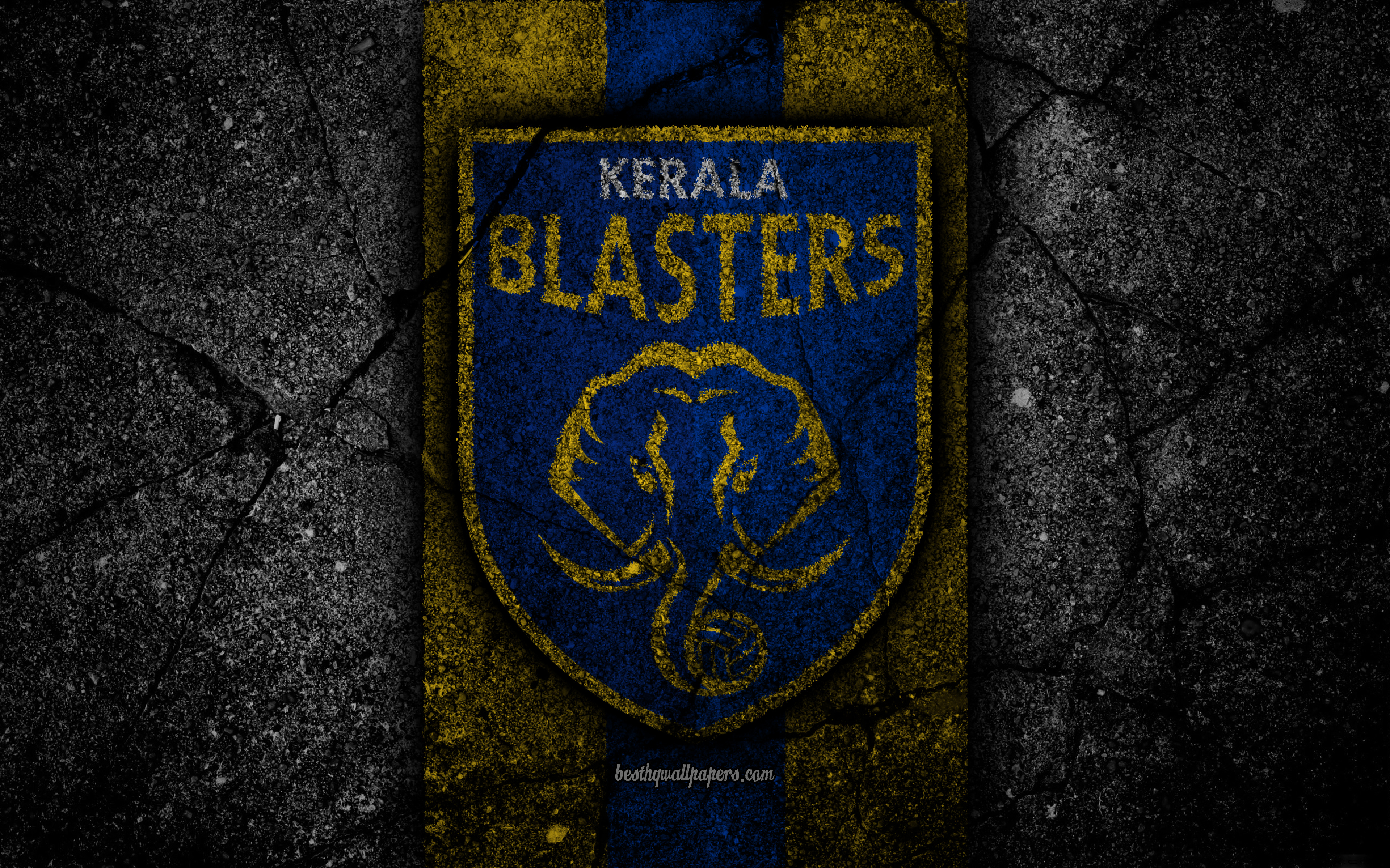 Fc Kerala Blasters, 4k, Isl, Logo, Indian Super League, - Kerala Blasters 2018 Logo - HD Wallpaper 