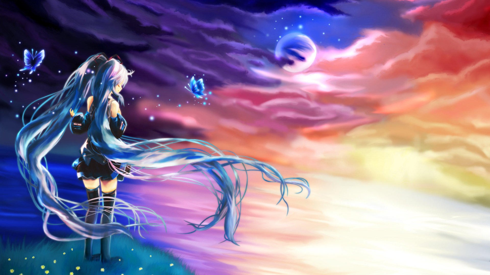 Hatsune Miku Sol Y Luna - HD Wallpaper 