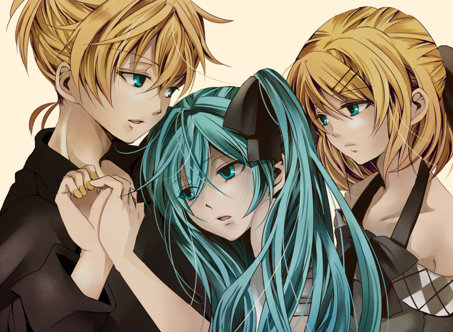 Anime, Rin, And Hatsune Miku Image - Rin Len Miku Acute - HD Wallpaper 