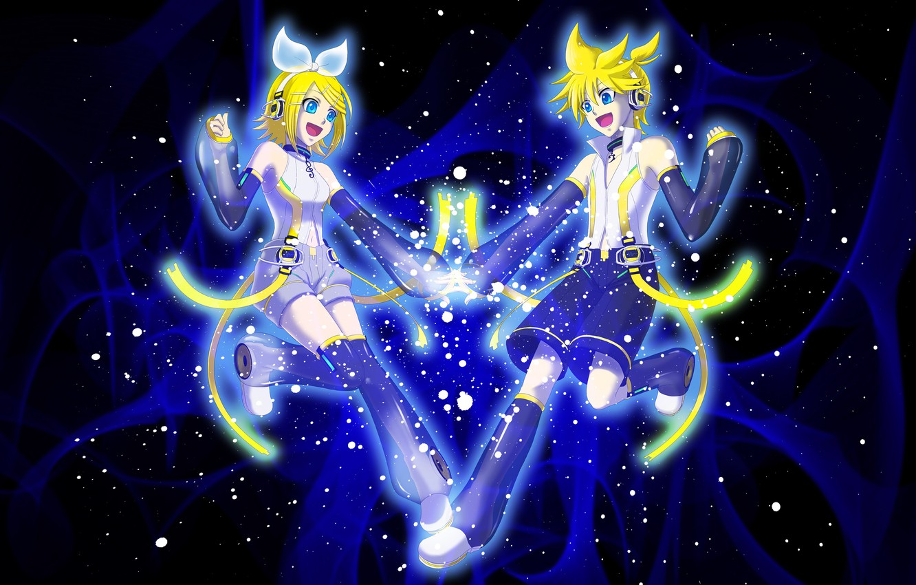 Photo Wallpaper Two, Bow, Vocaloid, Vocaloid, The Dark - Dark Kagamine Rin - HD Wallpaper 