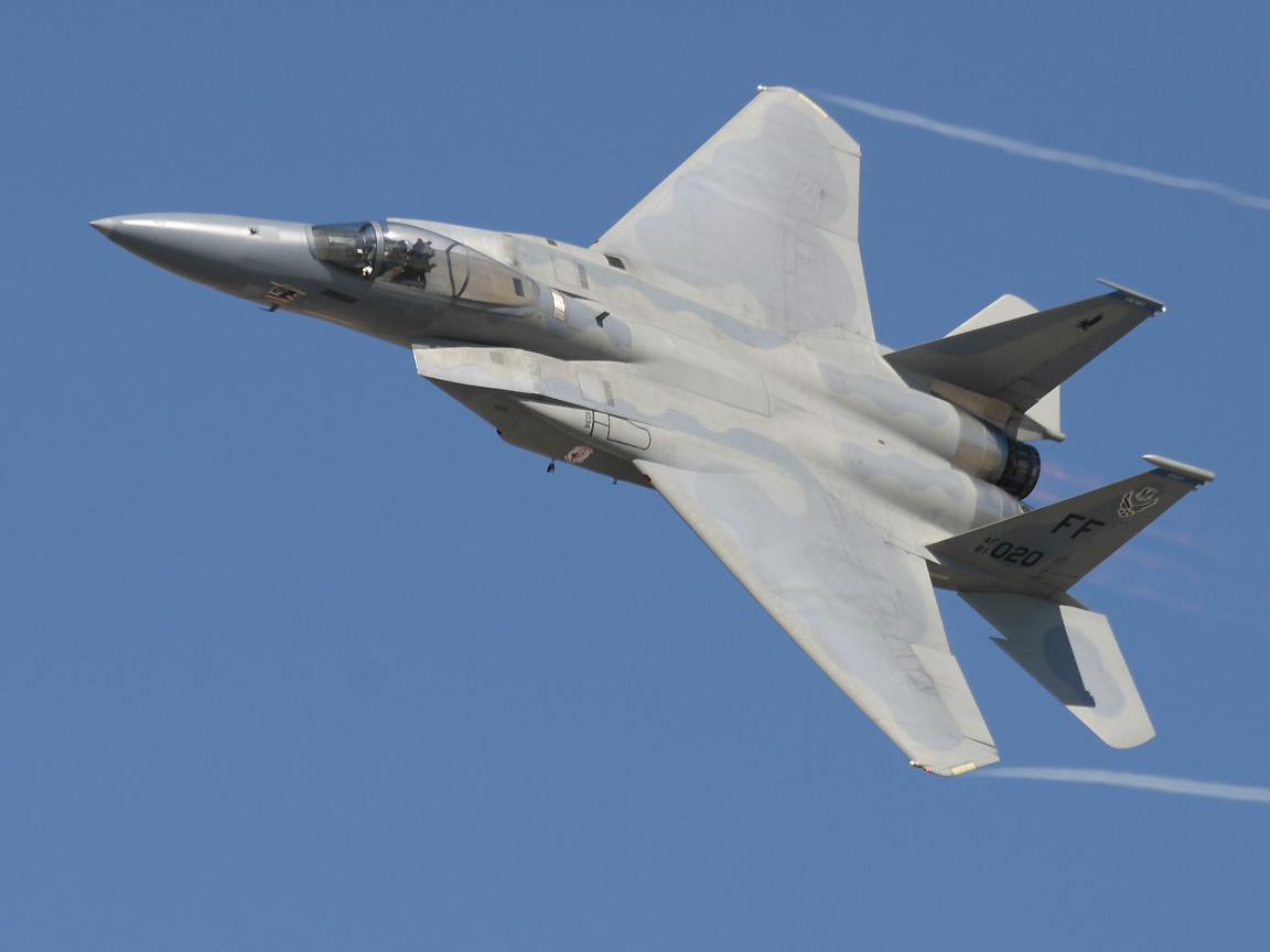 Aircraft Yuma F Banking Background Picture P O 146652 - F 15 Fighter Jet Service Ceiling - HD Wallpaper 