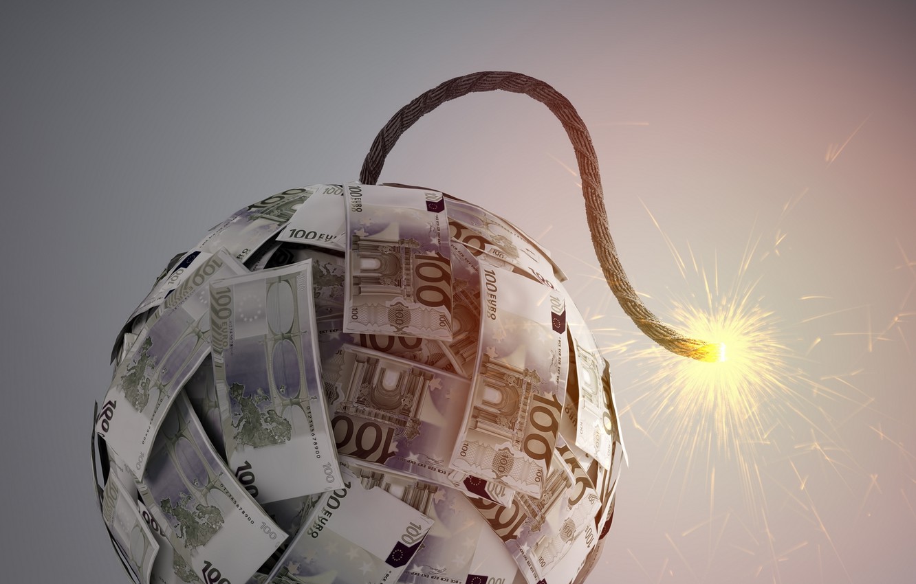 Photo Wallpaper Paper, Explosive, Banknotes, World - Financial Bomb - HD Wallpaper 