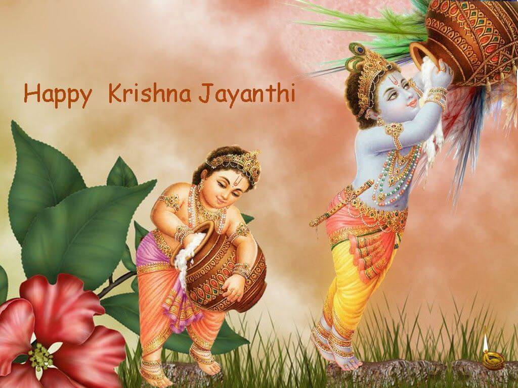 Good Morning God Images - Wishes Happy Krishna Jayanthi - HD Wallpaper 