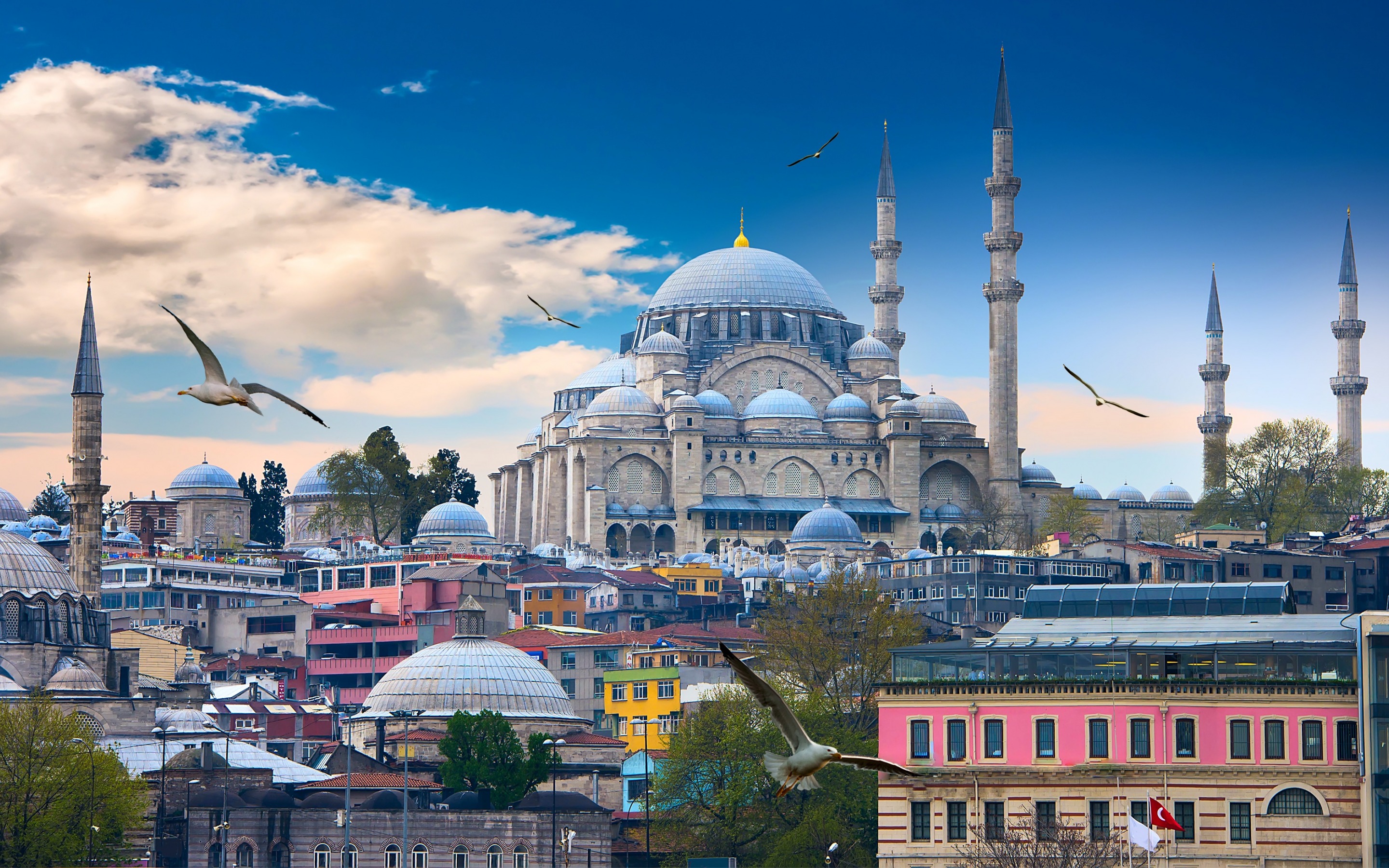 The Blue Mosque, Sultan Ahmed Mosque, Minarets, Islam, - Süleymaniye Mosque - HD Wallpaper 