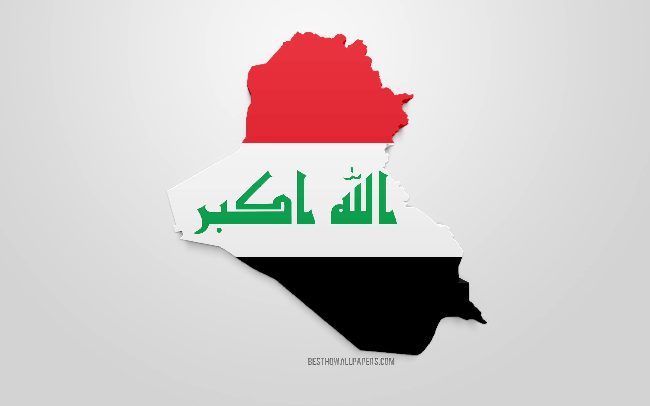 3d Flag Of Iraq, Map Silhouette Of Iraq, 3d Art, Iraq - Iraq Flag - HD Wallpaper 