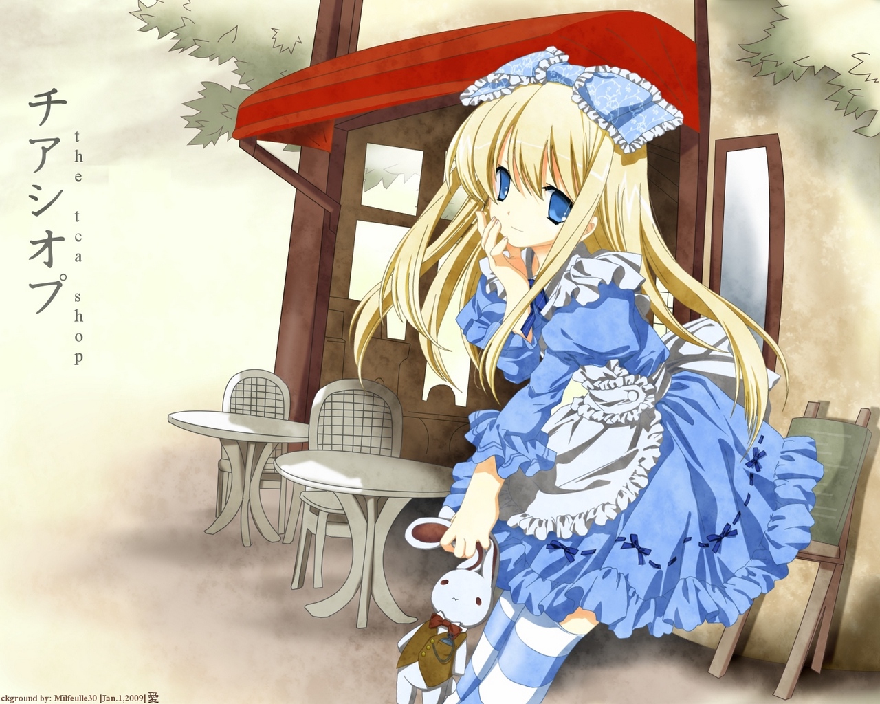 Wallpaper Miyashita Miki, Lolita Fashion, Girl, Blond, - Traje Anime Mujeres N - HD Wallpaper 