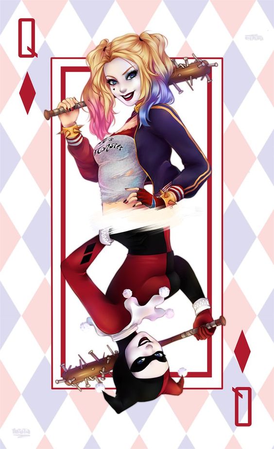 Wallpaper Da Arlequina Em Hd Para Celular - Harley Quinn Card Art - HD Wallpaper 