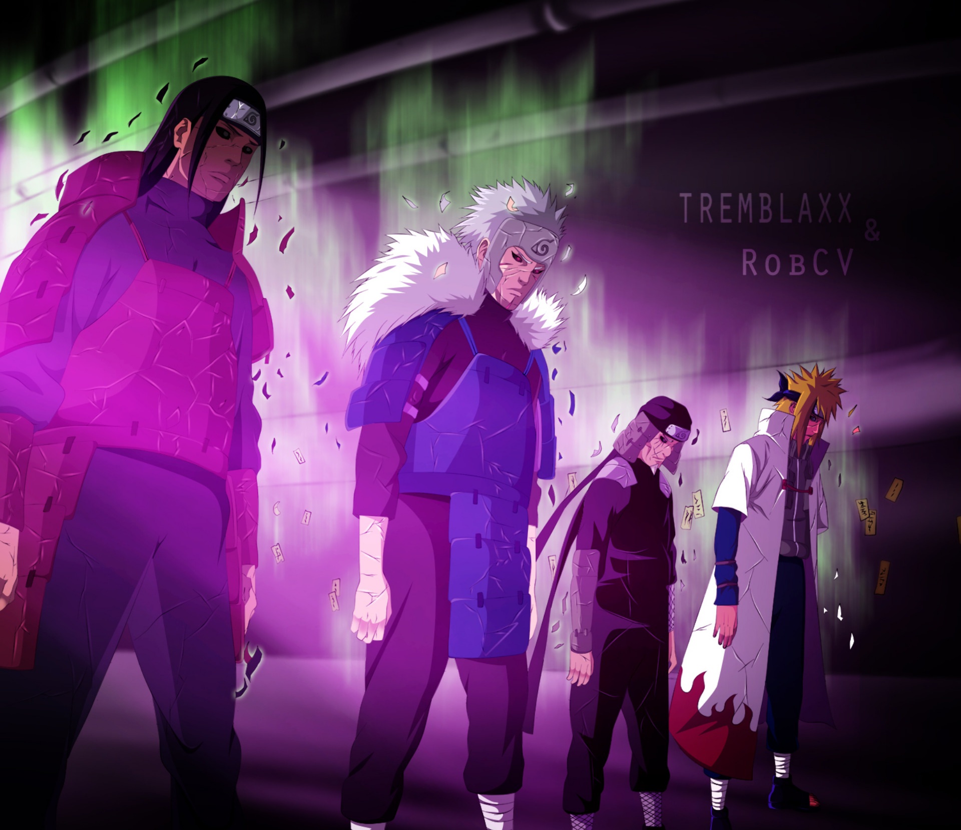 Les 4 Hokage Fond Ecran - HD Wallpaper 