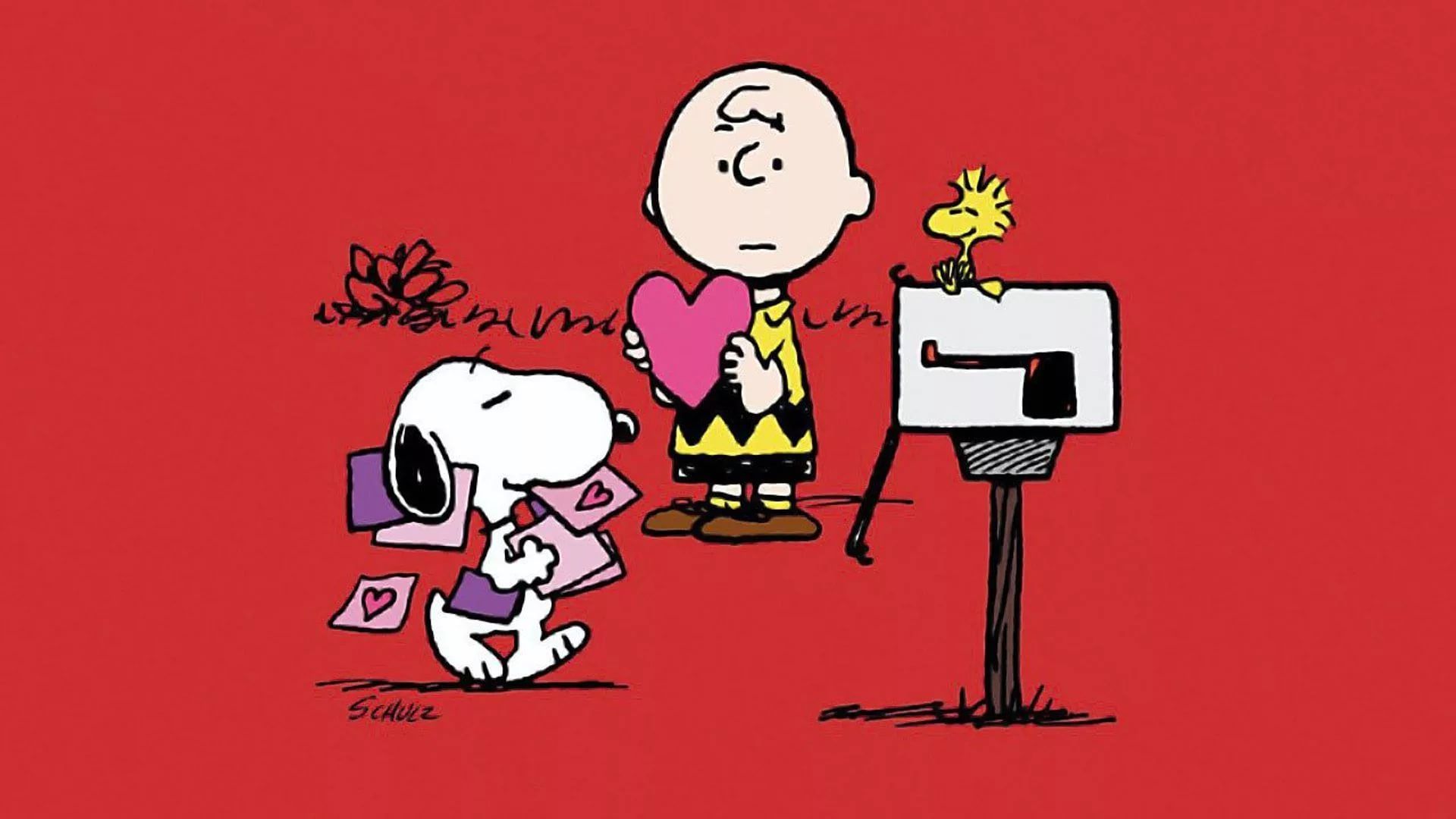 Snoopy Valentines Day Desktop Wallpaper - San Valentin Charlie Brown - HD Wallpaper 