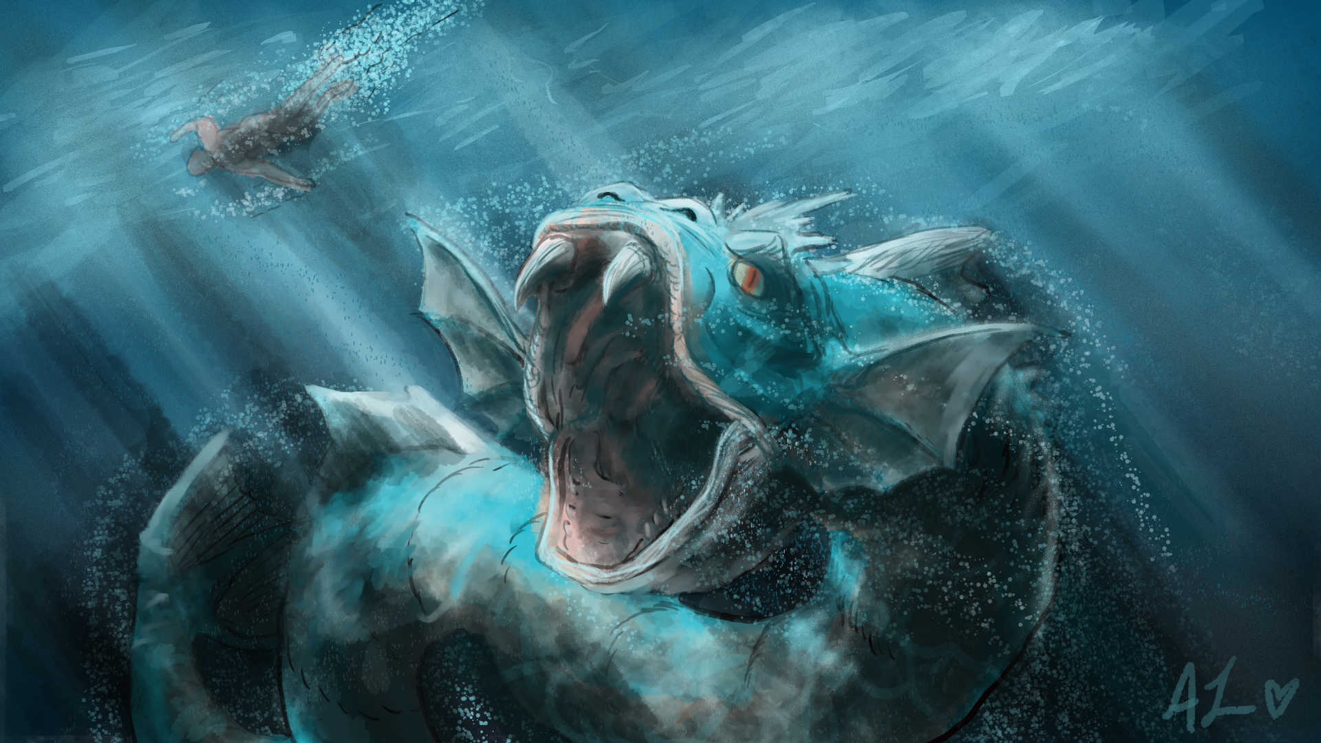 Gyarados Underwater - HD Wallpaper 