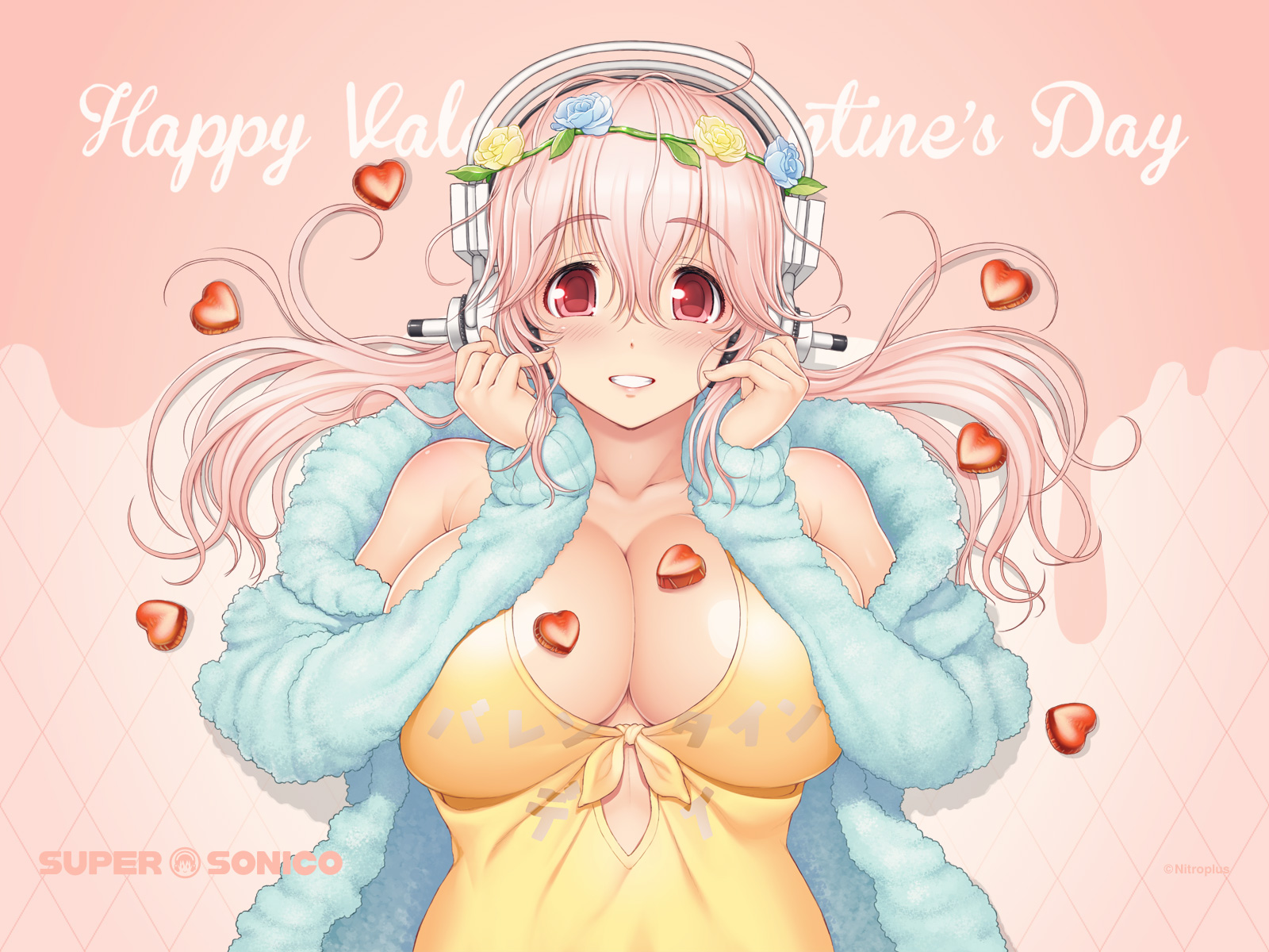 Rmms Super Sonico Valentines Day 2016 Wallpaper - Super Sonico Valentines Day - HD Wallpaper 