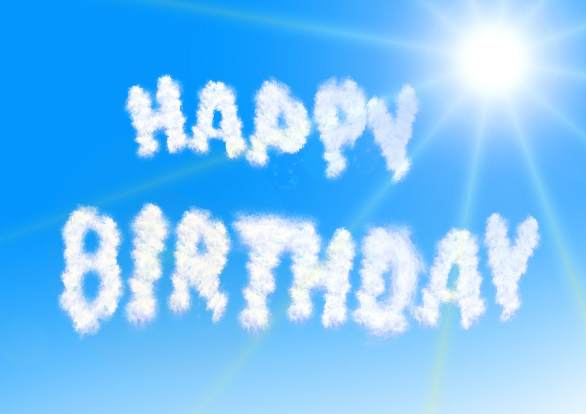 Clouds-468073 - Happy Birthday In The Sky - HD Wallpaper 