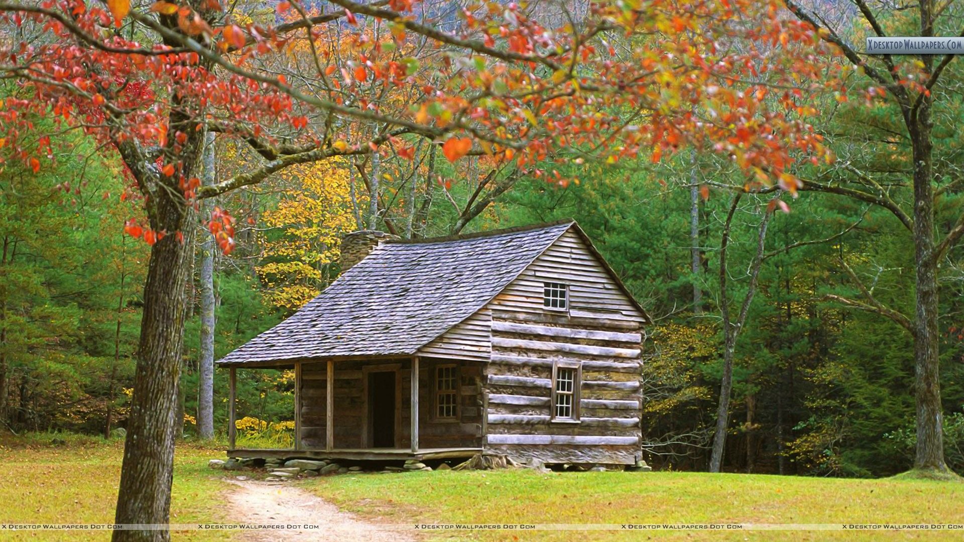 Smoky Mountain Wallpaper - American Log Cabin Designs - HD Wallpaper 