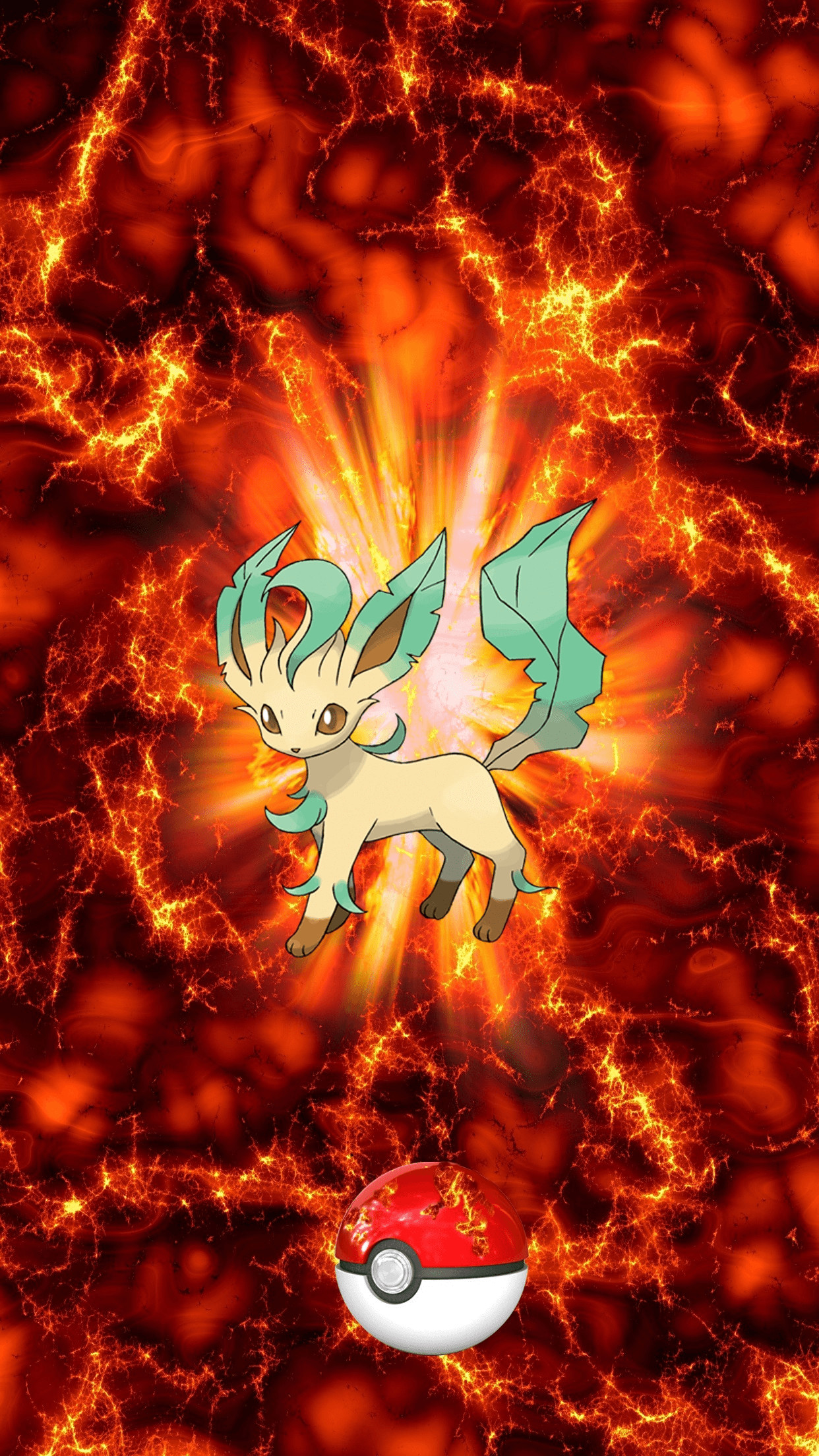 470 Fire Pokeball Leafeon Leafia 55 Eevee 
 Data Src - Pokemon Heatran - HD Wallpaper 