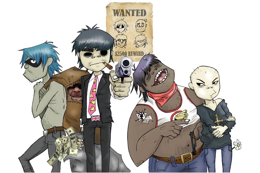 Gorillaz Noodle And Russel - HD Wallpaper 