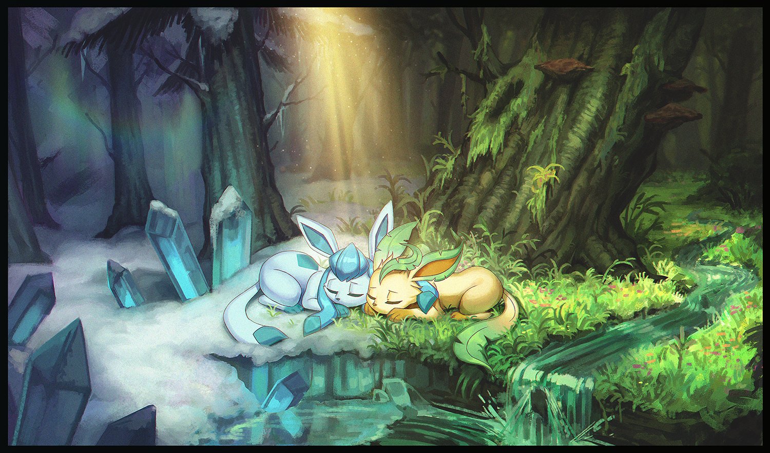 Glaceon & Leafeon - Pc Game - HD Wallpaper 