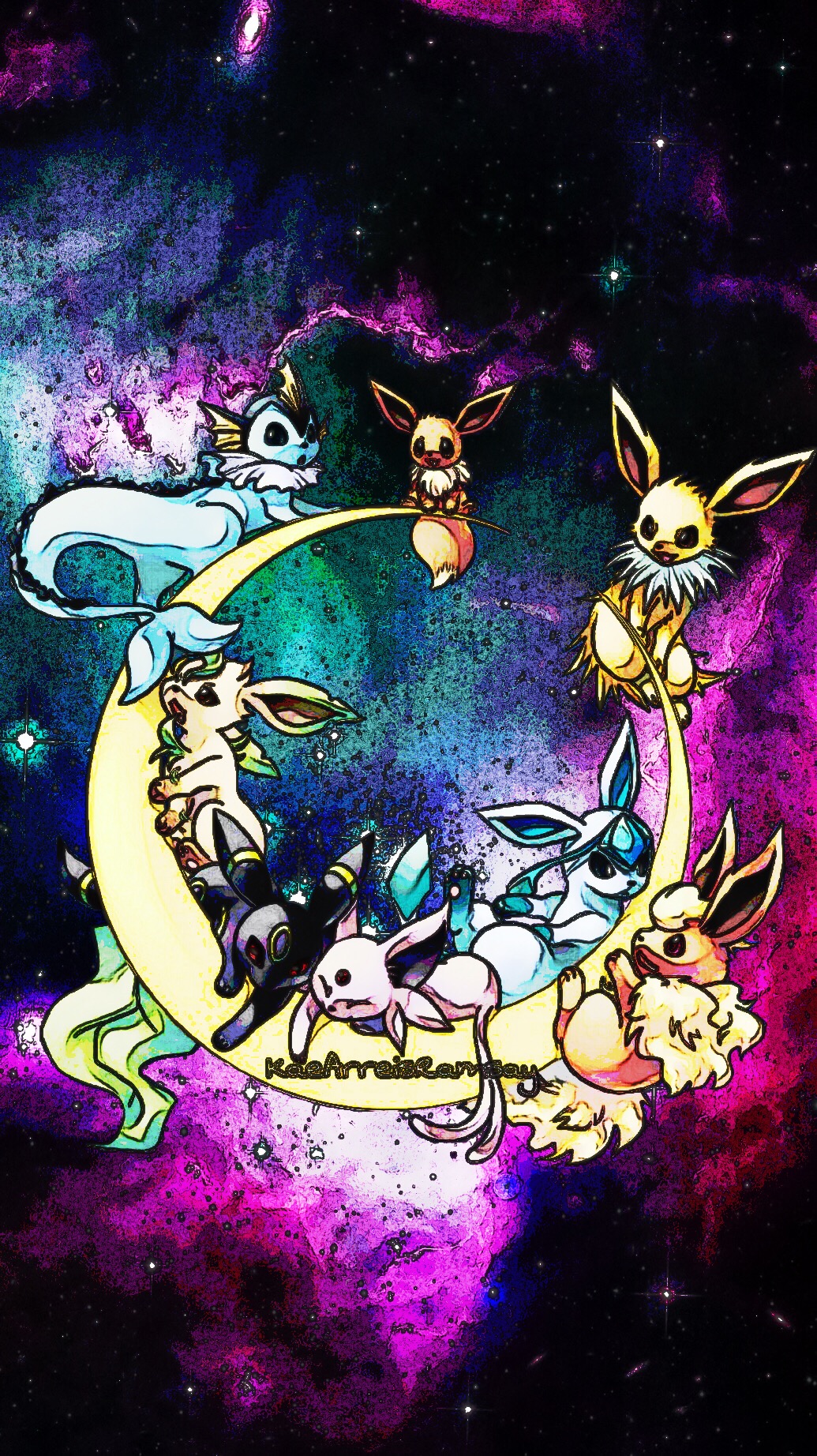 #freetoedit #eevee #vaporeon #leafeon #umbreon #espeon - Illustration - HD Wallpaper 