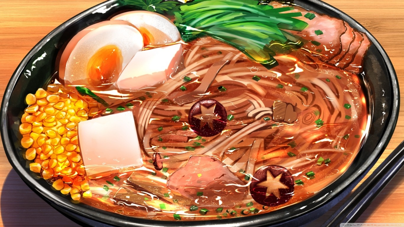 Anime Food Vs Real Food - HD Wallpaper 