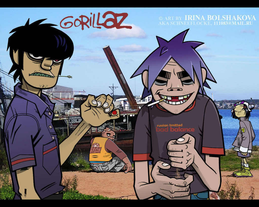 Gorillaz At The Beach, Pwani - Gorillaz Band Members - HD Wallpaper 