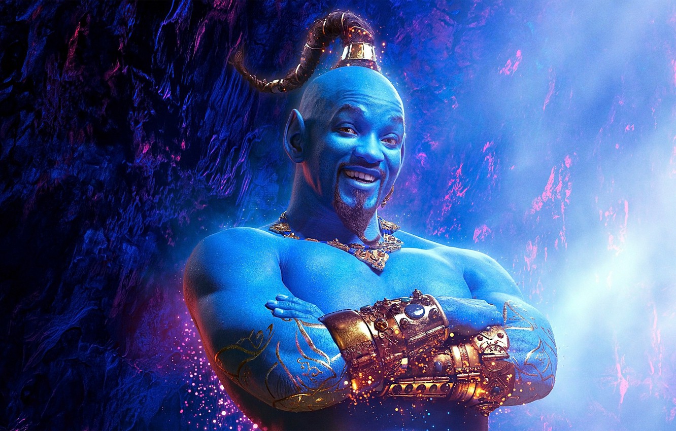 Photo Wallpaper Aladdin, Aladdin, Gin - Aladdin Genie Will Smith - HD Wallpaper 