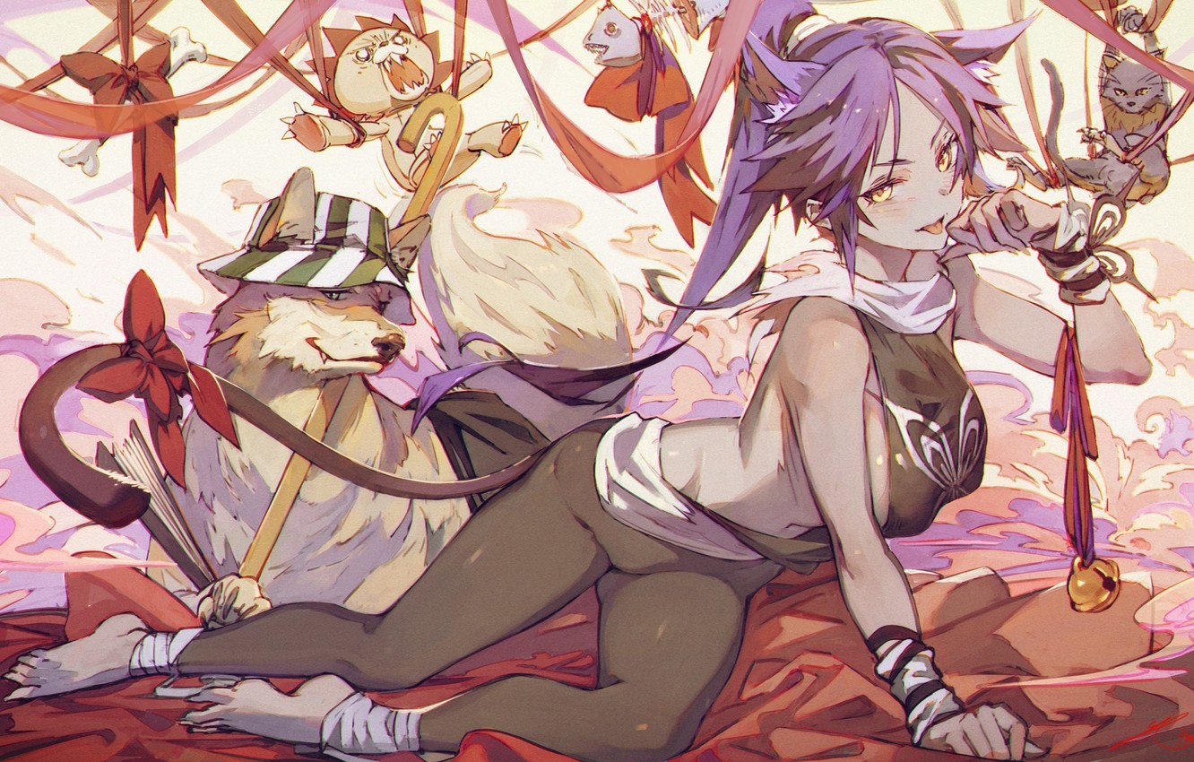 Photo Wallpaper Bleach, Shihouin Yoruichi, Kon, Urahara - Bleach Yoruichi - HD Wallpaper 