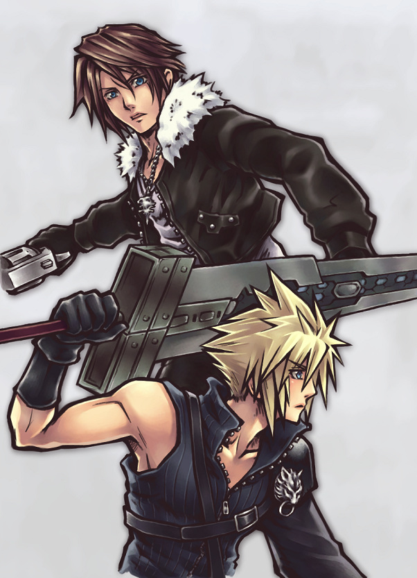 Anime, Square Enix, Dissidia, Final Fantasy Vii, Final - Cloud Strife Squall Leonhart - HD Wallpaper 