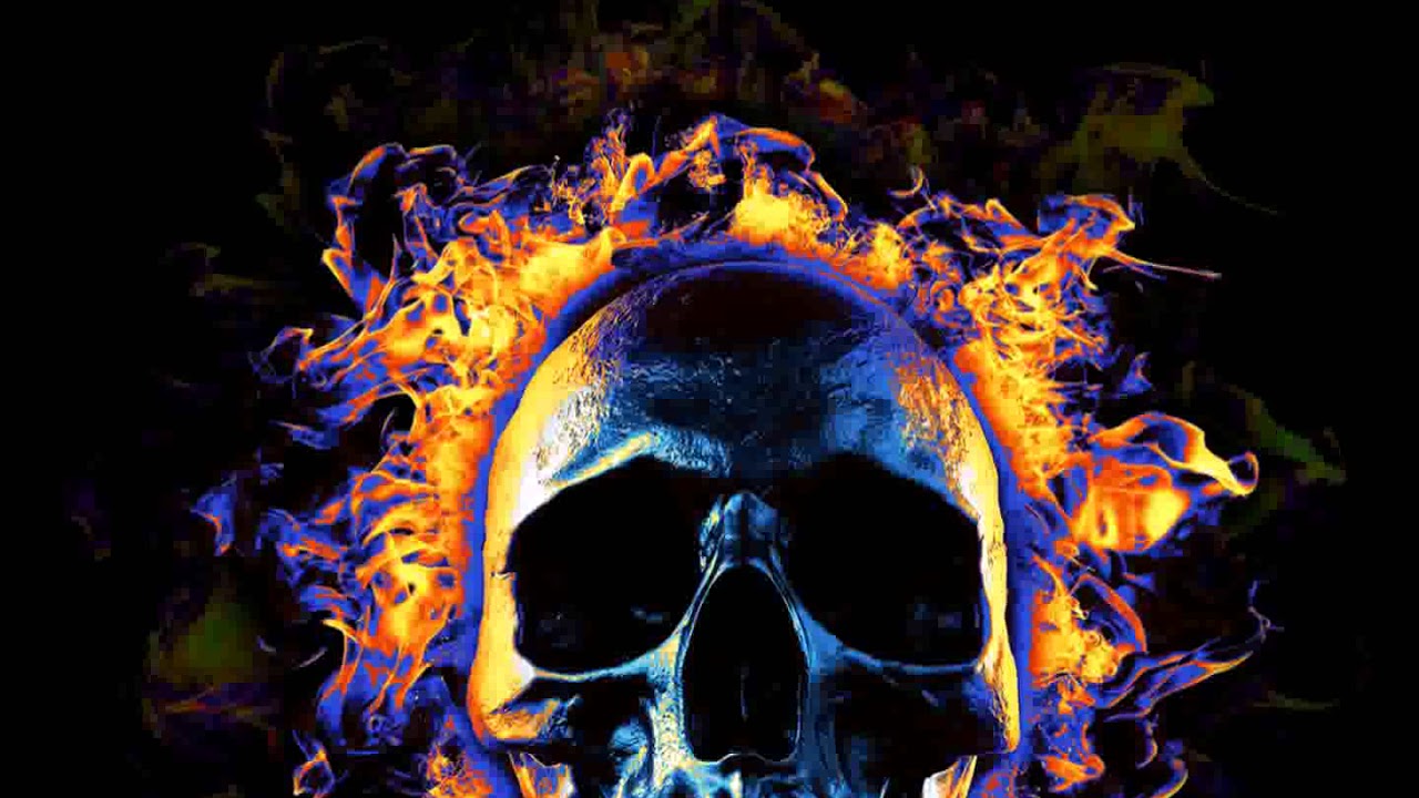 Blue Fire Skull Wallpaper - HD Wallpaper 