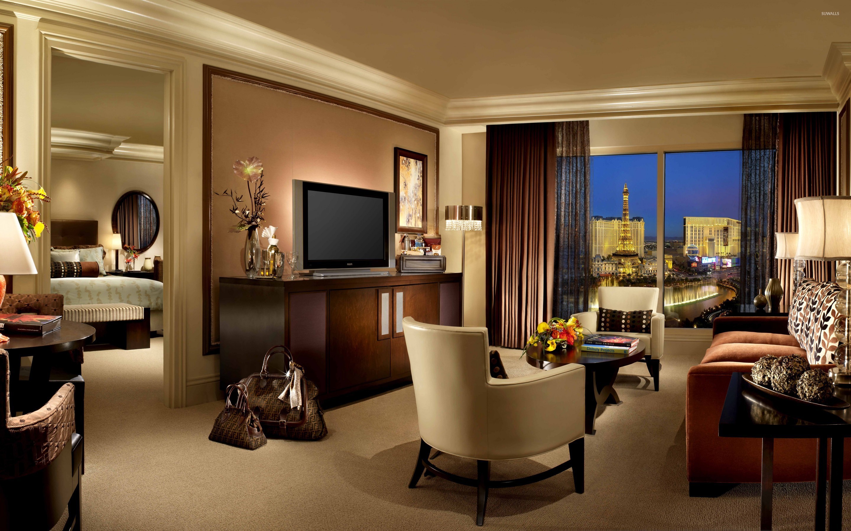 New York Luxury Hotel Room - HD Wallpaper 