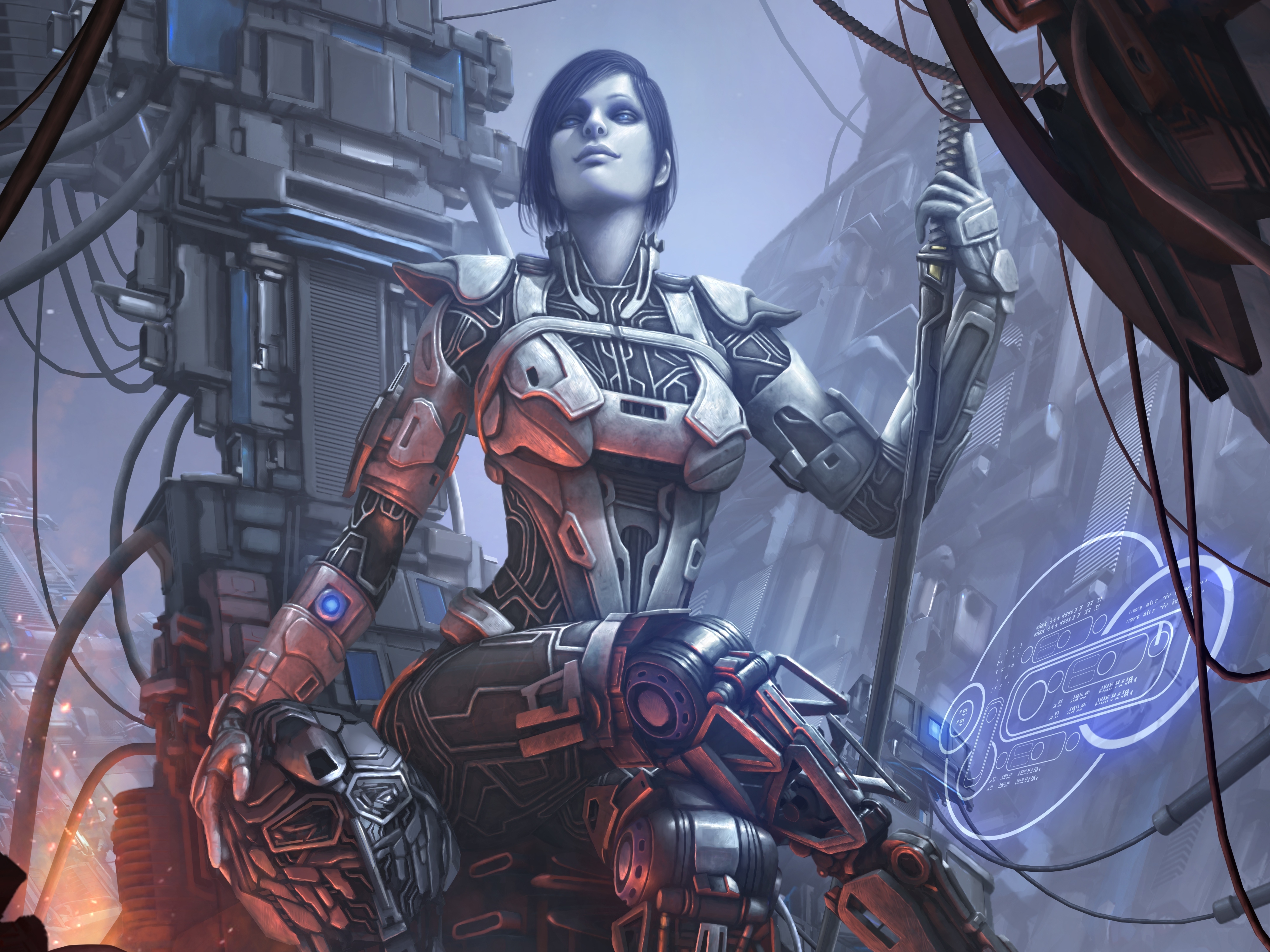 Sci Fi Cyborg Girl - HD Wallpaper 