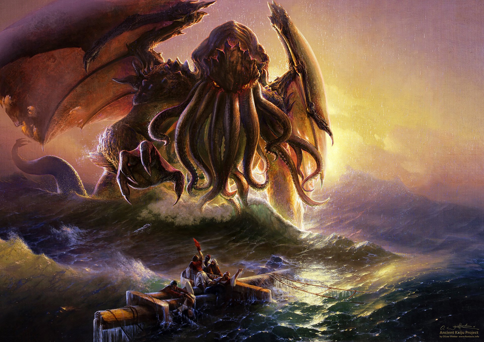 Cthulhu And The Ninth Wave - HD Wallpaper 