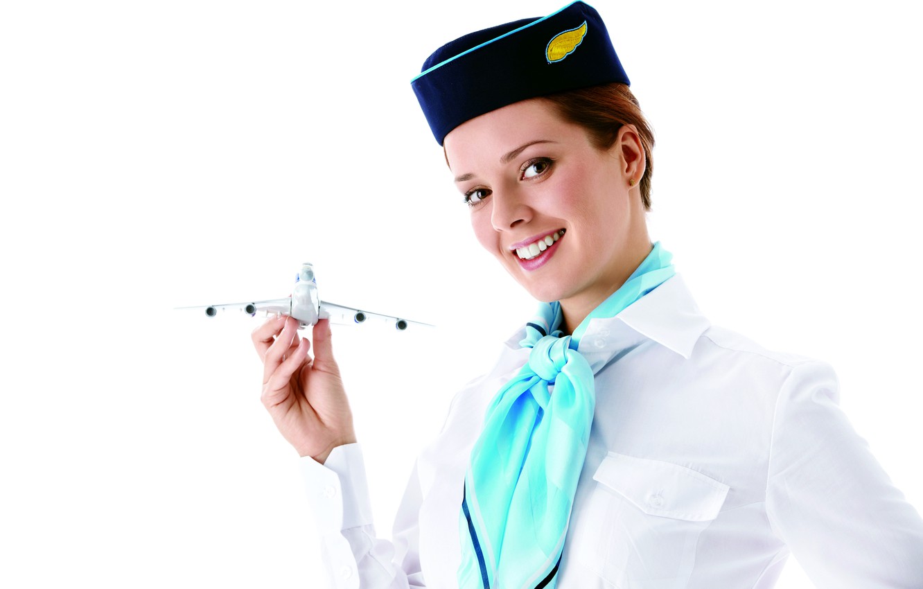 Photo Wallpaper White, Smile, Style, Background, Model, - Stewardess - HD Wallpaper 
