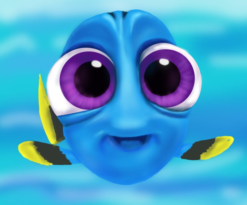 How To Draw Baby Dory From Finding Dory - Cute Easy Dory Drawing - HD Wallpaper 
