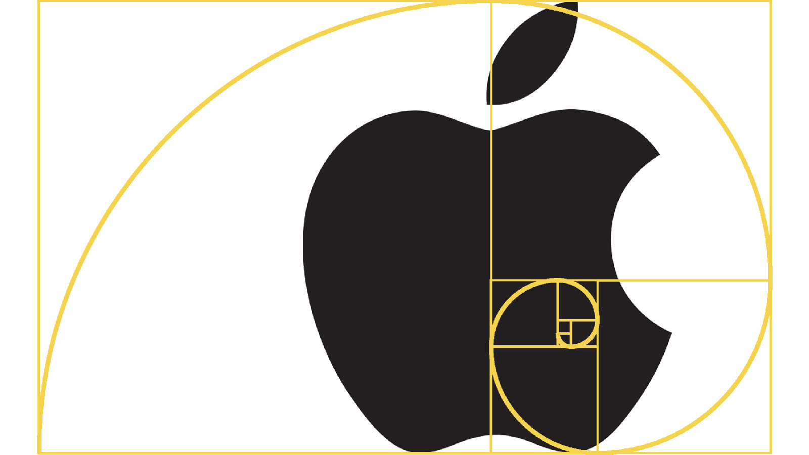 Apple Logo With Golden Ratio - HD Wallpaper 