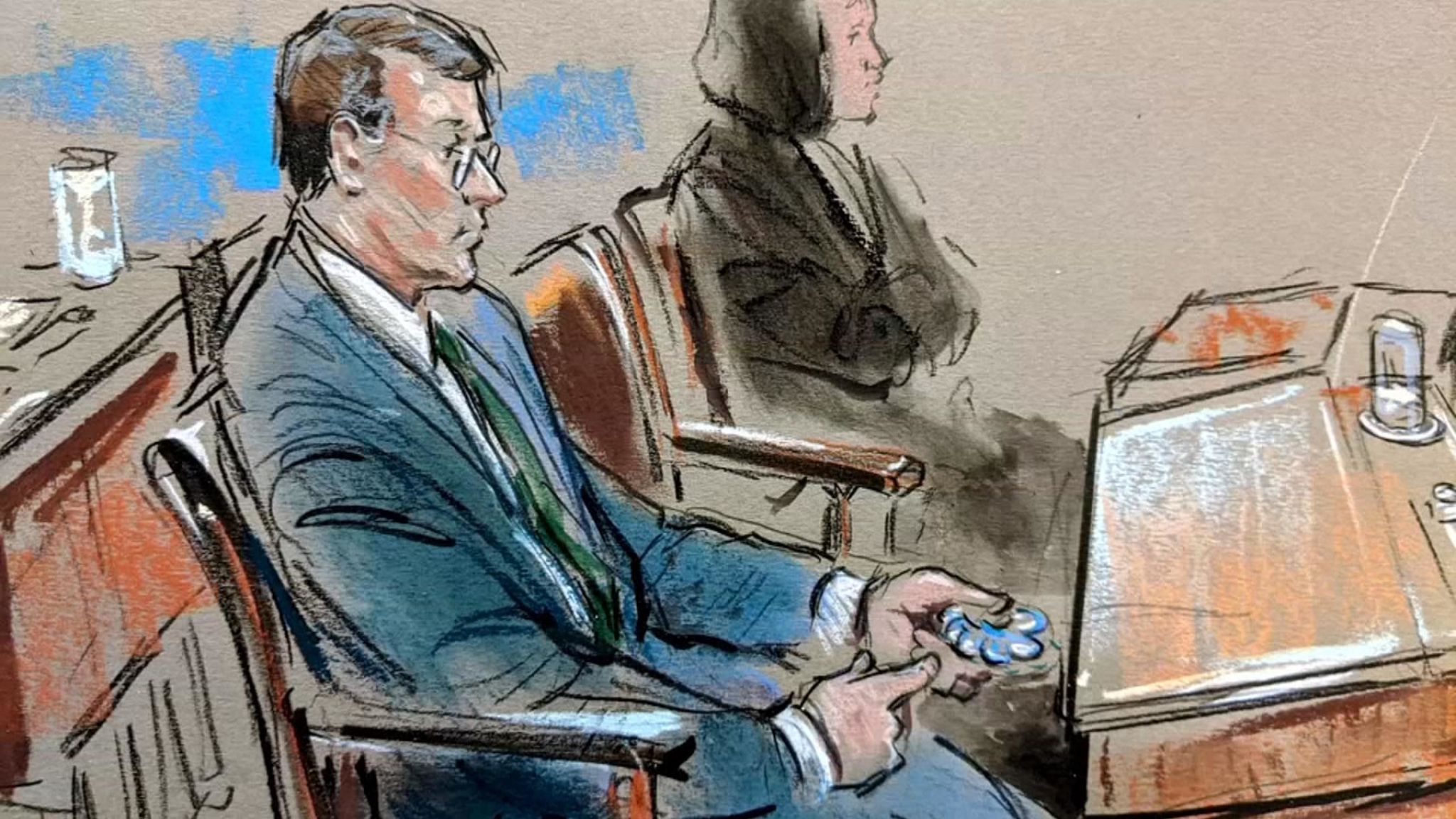 Court Sketches Showed Senators Holding The Fidget Spinners - Impeachment Senators Fidget Spinners - HD Wallpaper 