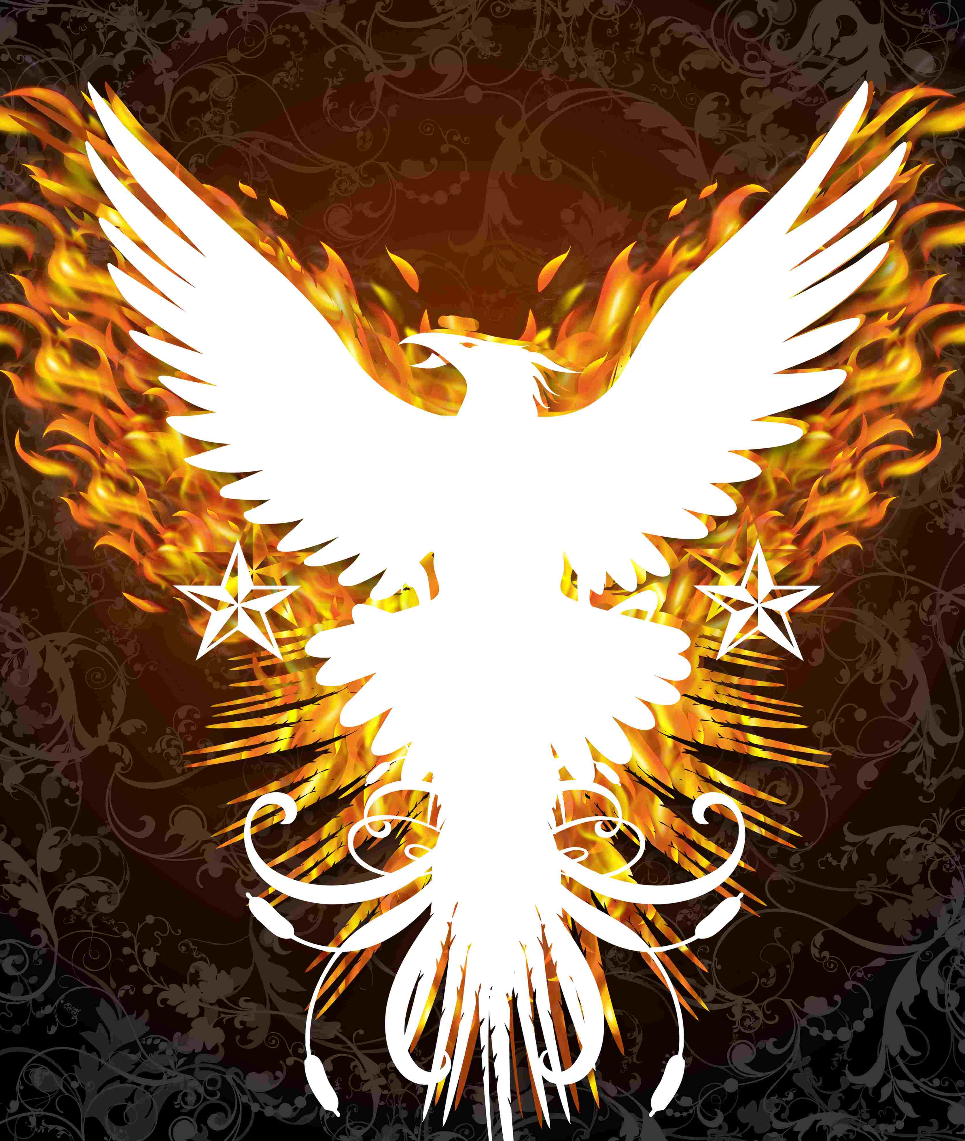 The Phoenix Lab - Blue Phoenix Rising From The Ashes - 3350x3960 Wallpaper  