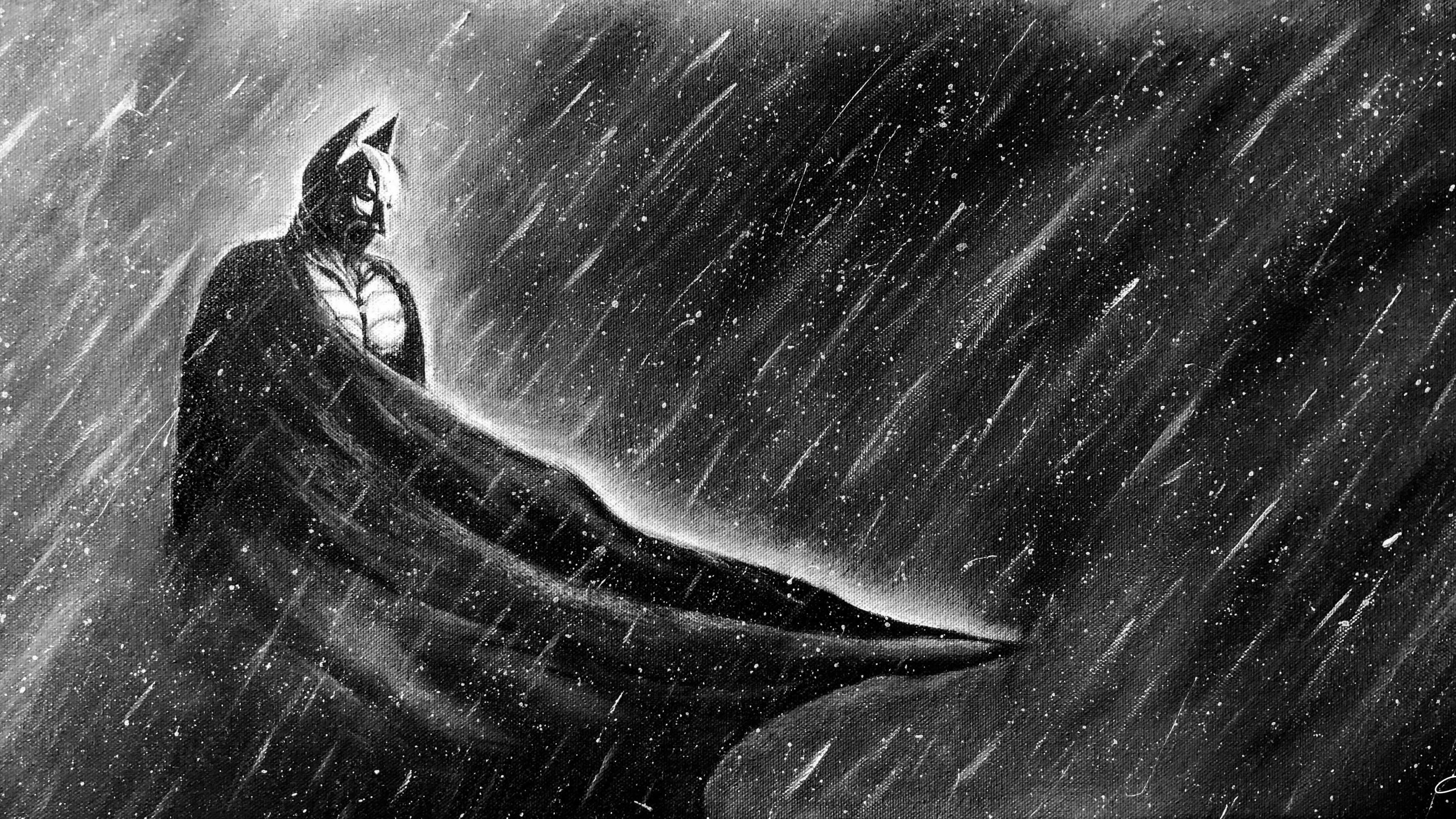 Dark Knight Oil Painting 4k - HD Wallpaper 