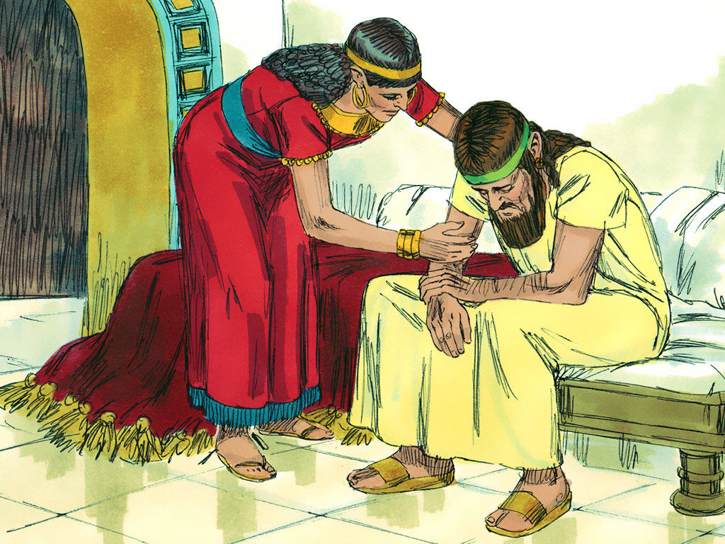 His Wife Jezebel Came In And Asked Him, ‘why Are You - Queen Jezebel And King Ahab - HD Wallpaper 