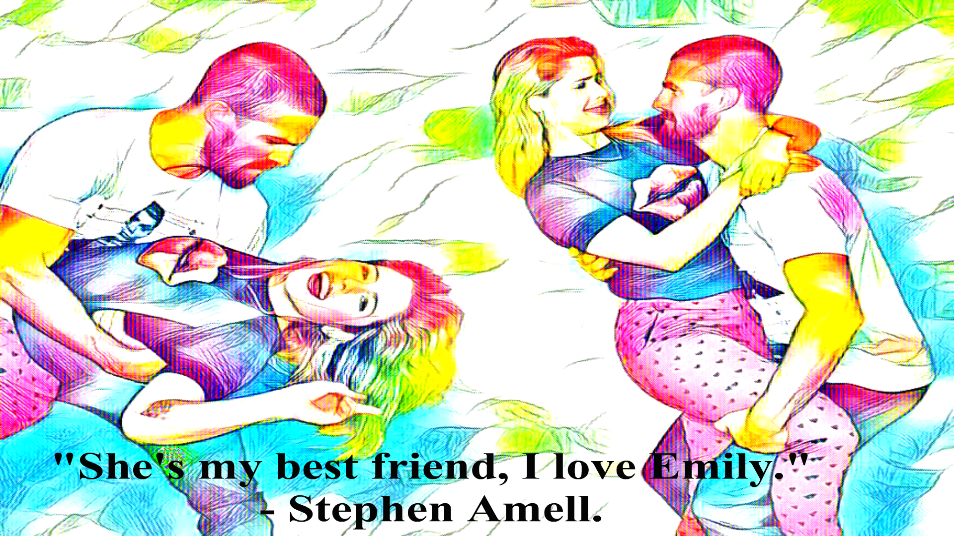 Stephen Amell And Emily Bett Rickards Wallpaper - Illustration - HD Wallpaper 