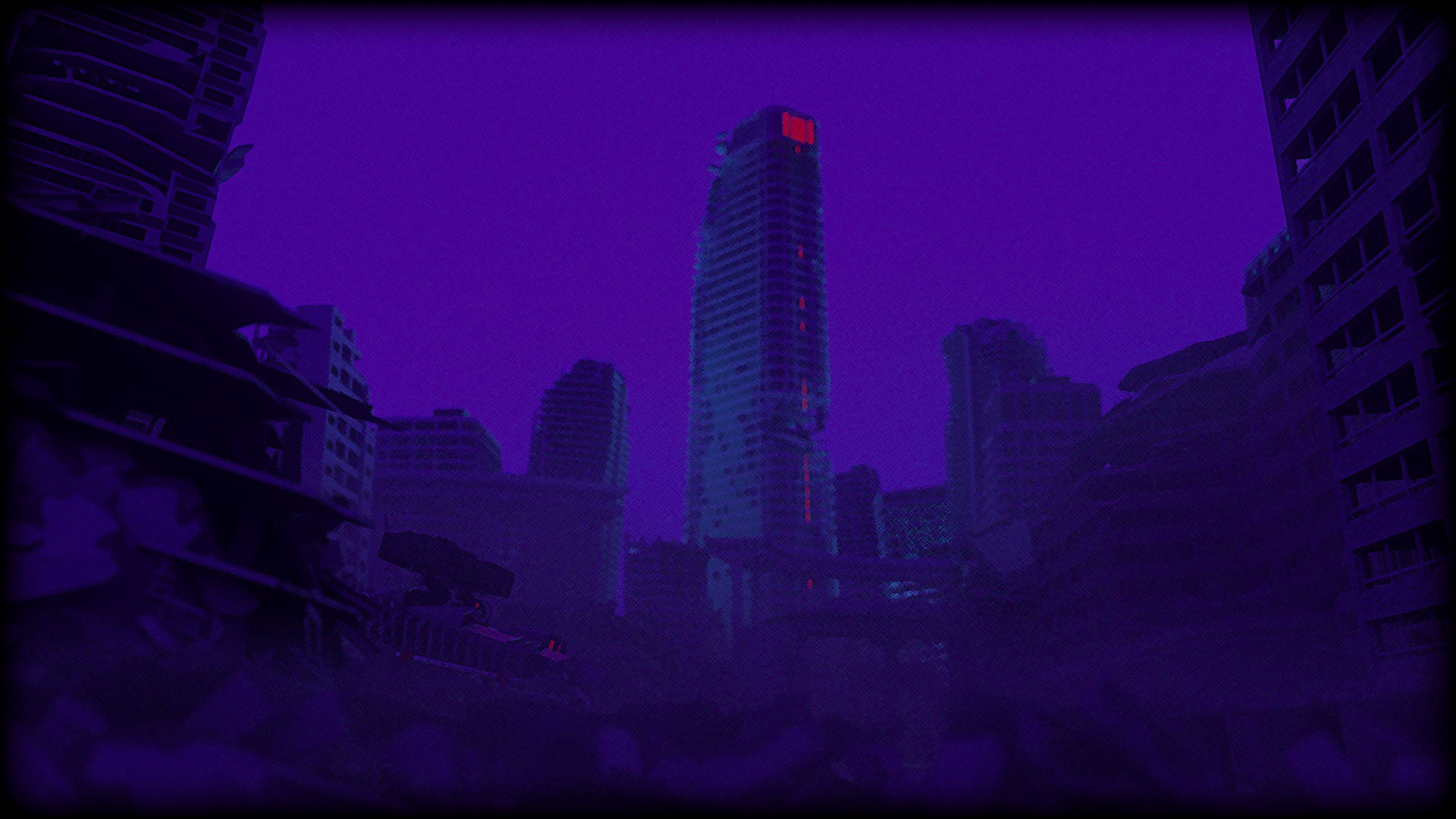 Destroyed Purple City - HD Wallpaper 