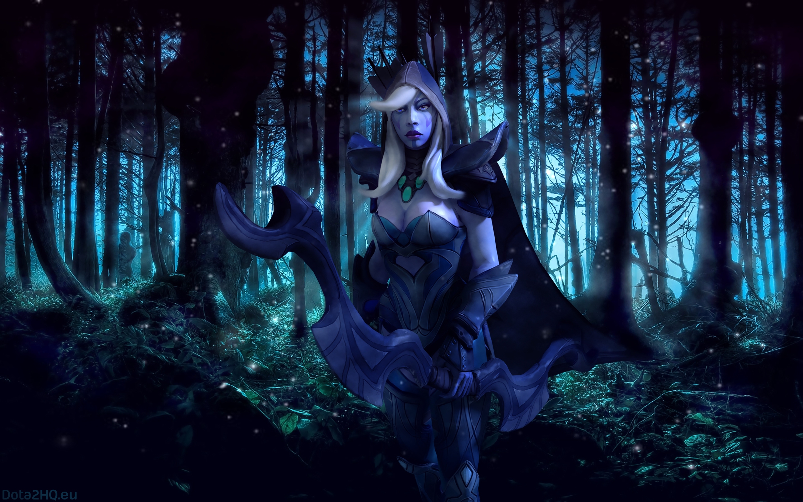 Drow Ranger 3d Render Dota 2 Wallpapers - Dark Forest - HD Wallpaper 