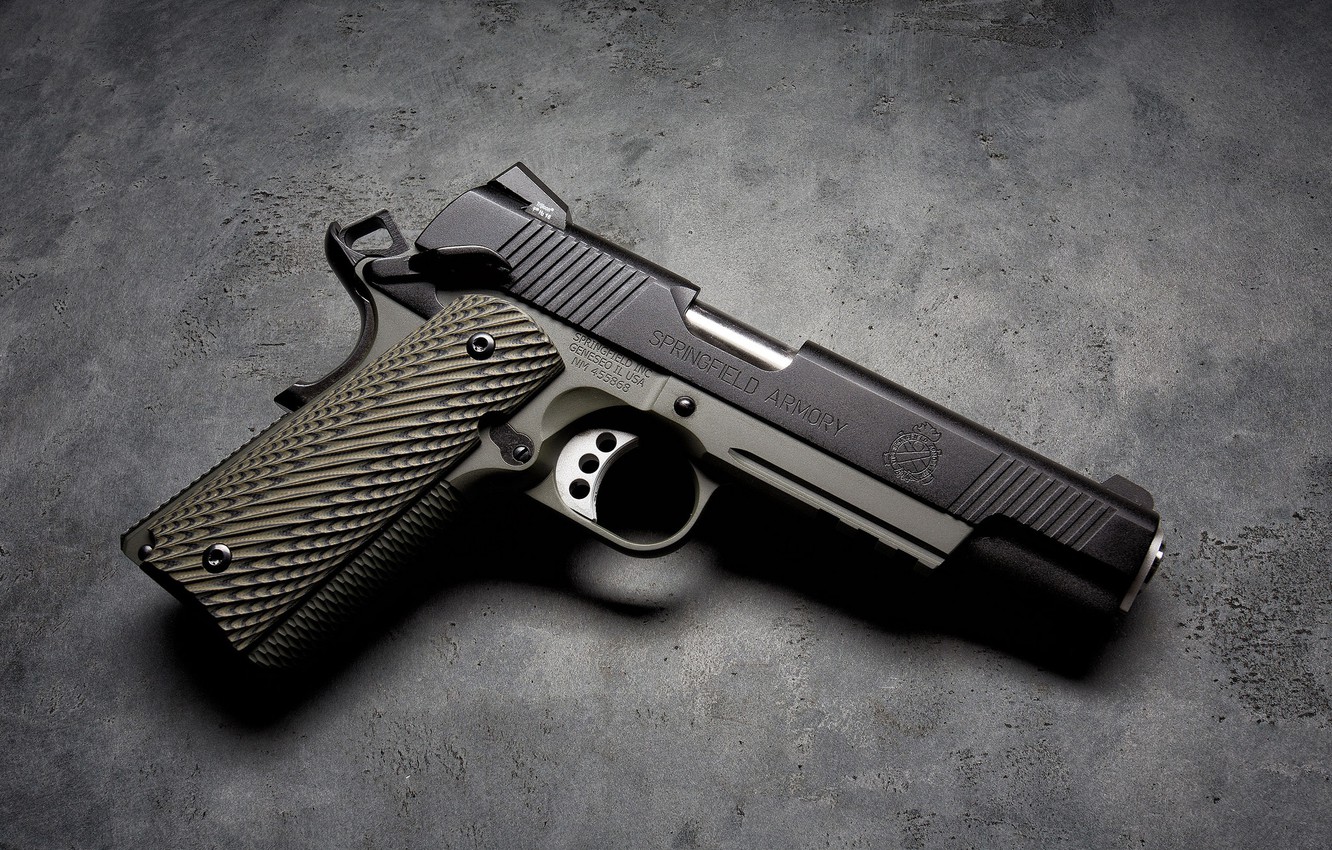 Photo Wallpaper Gun, Background, 1911, Springfield - HD Wallpaper 